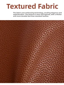 Macro shot of durable embossed brown leather texture on a minimalist tote bag