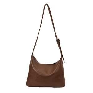 Sac fourre-tout en cuir litchi marron avec bandoulière réglable pour le quotidien
