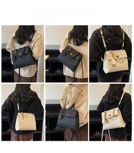 Détails des sacs bandoulière noirs et beige avec boucles dorées et bandoulière chaîne