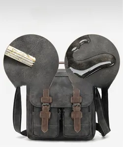 Macro view of water-resistant and scratch-resistant fabric on retro vintage backpack