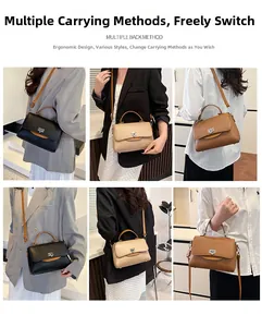 Three versatile leather handbags in black, cream and brown showing multiple carrying styles
