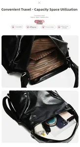 Detailed view of spacious interior with striped lining for large capacity tote bag