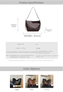 Detailed size and dimension chart for this large capacity PU leather tote bag