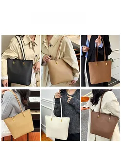 Collage de grands sacs cabas en similicuir en six couleurs différentes pour femmes