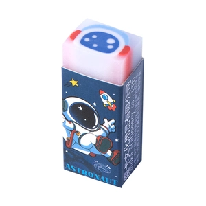 Cute astronaut themed rectangular eraser with blue sleeve and gradient pattern