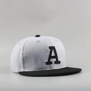 Close-up of the detailed 3D embroidered letter A on a two-tone snapback hip hop hat