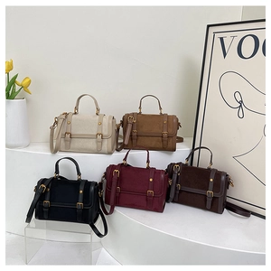 Sac Messager Vintage Pour Femmes Mix PU Daim Double Boucle Rétro Sac À Épaule Sac À Main Grande Capacité Satchel