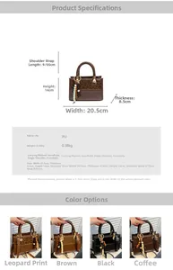 Detail view of retro PU leather crossbody bag dimensions 20.5x14x8.5cm with woven handles