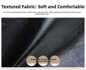 Detail of waterproof scratch-resistant black leather texture on men shoulder bag
