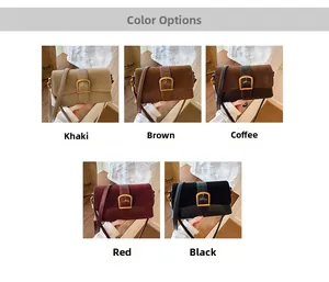 Retro shoulder bag collection in five colors featuring velvet and leather patchwork design