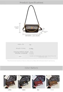 Detailed dimensions and color options for the stylish PU leather flap crossbody bag