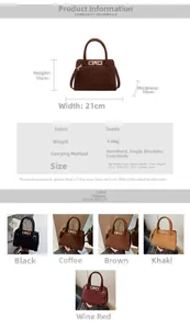 Detailed size specifications and material close-up of the vintage suede mini handbag