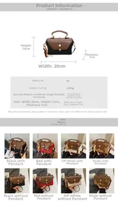 Tableau des tailles et options de couleurs pour le sac à main en cuir PU élégant