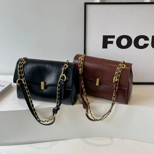 Borsa A Spalla Donna Retrò In Pelle PU Grande Capacità Tracolla Con Catena Dorata Borsa A Mano Moda