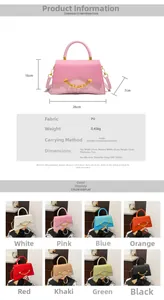 Grille détaillée montrant les couleurs et dimensions de ce sac à main tendance pour femme