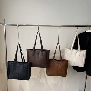 Borsa Tote Grande Capacità Donna Retro Pelle PU Strutturata Borsa A Spalla Minimalista Per Pendolari Quotidiani