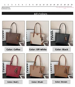 Litchi pattern tote bags in six colors with bead pendants and long shoulder straps