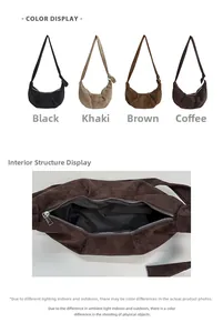 Macro shot of minimalist suede hobo bag interior with zipper closure and multiple colors