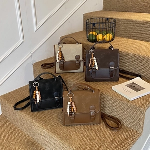 Zaino In Pelle PU Vintage Borsa A Tracolla Multiuso Estetica Retrò Viaggio Scuola Donne Ragazze Con Ciondolo In Legno