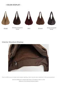 Detail view of the interior zip pocket and lining inside the large hobo shoulder bag