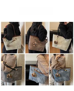 Collage of large capacity tote bags in various colors showing shoulder carry styles