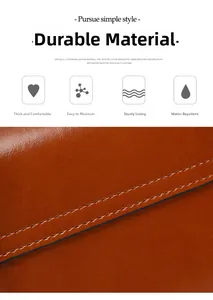 Detail view of water-resistant synthetic leather with durable reinforced stitching