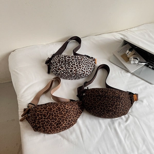 Sac Banane À Imprimé Léopard En Toile Sac De Poitrine Sac Bandoulière Sangle Réglable Voyage Décontracté Mode Femme