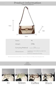 Detailed size chart for retro canvas shoulder bag with dimensions and color options