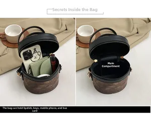 Detailansicht der Innenkapazität einer Bucket Bag mit wichtigen Alltagsgegenständen