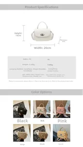 Detailed size specifications and parameters for the PU leather crossbody saddle bag