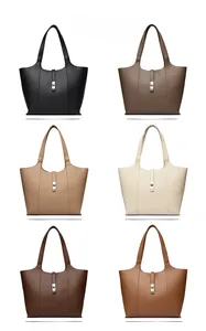 Detailed color display of large capacity tote bags in six elegant neutral shades