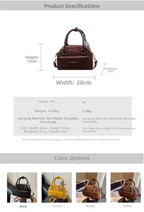 Dimensiones detalladas y opciones de color para el bolso bowling vintage con lazo