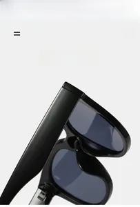 Detail of lightweight super elastic hinge and glossy black frame on UV400 sunglasses