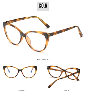 Multi-angle views of TR90 cat eye glasses frames with brown tortoiseshell pattern texture