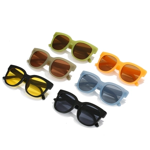 Retro oversized colorful sunglasses for women with thick square frames in six candy colors