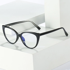 Retro TR90 cat eye eyeglasses frame for women with anti-blue light clear lenses
