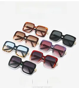 Detailed collection of vintage square oversized sunglasses with gold temple accents