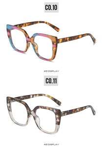 Detailed 45-degree view of trendy oversized square sunglasses in dual-tone acetate frames