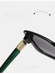Detail of reinforced metal hinge on vintage square sunglasses for enhanced durability