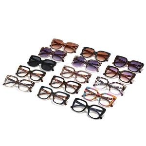 Fashion oversized square sunglasses for women in various tortoiseshell and solid colors