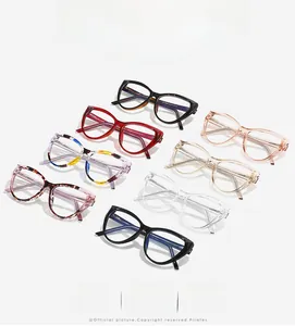 Detailed view of cat-eye TR90 frames in eight assorted stylish colors and patterns