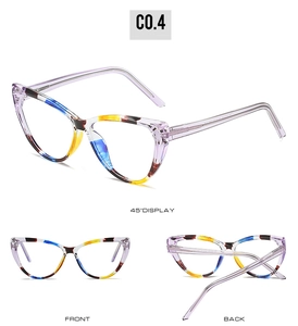 Multi-angle view of cat eye TR90 blue light blocking glasses in marble tortoise finish
