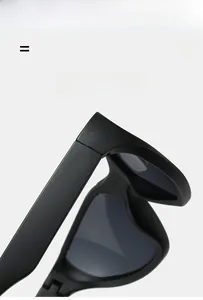 Detail of matte black sunglasses hinge featuring lightweight and super elastic material