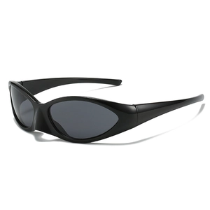 Oval Wrap Around Sunglasses Sporty Y2K Fashion Eyewear PC Frame Cyberpunk Style For Men And Women