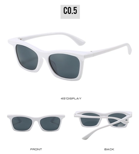 Modern white frame sports sunglasses with dark grey lenses shown in multi-angle product views
