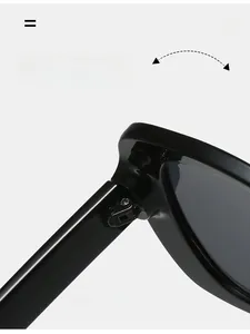 Macro detail of a durable texture hinge on black square frame sunglasses for smooth folding