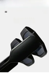 Detail of glossy black sunglasses featuring lightweight and super elastic frame material