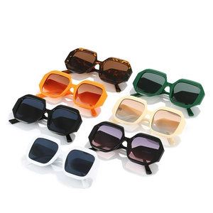 Retro oversized geometric square sunglasses set in various vibrant candy colors