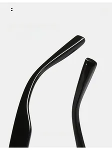 Detail showing curved ergonomic black sunglasses temples for a comfortable fit