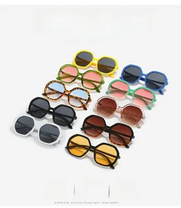 Detailed collection of colorful octagonal sunglasses in vibrant frame colors and dark lenses